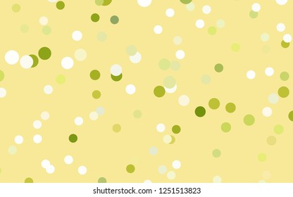 Light Green, Yellow vector modern geometrical circle abstract background. Dotted texture template. Geometric pattern in halftone style with gradient. 