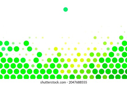 Light Green, Yellow vector Modern abstract illustration with colorful water drops. Glitter abstract illustration with blurred drops of rain. Base for booklets, leaflets