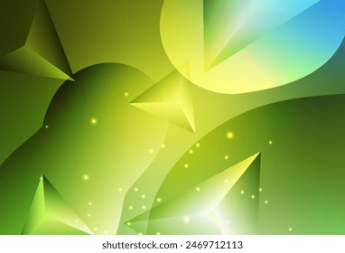 Light Green, Yellow vector Modern abstract colorful illustration with spheres and lines. Blurred decorative design in abstract style with bubbles. Modern template for landing page.