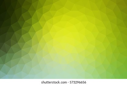 Light Green, Yellow vector modern geometrical abstract background. Texture, new background. Geometric background in Origami style with gradient. 
