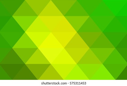 Light Green, Yellow vector modern geometrical abstract background. Texture, new background. Geometric background in Origami style with gradient. 