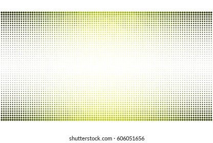 Light Green, Yellow vector modern geometrical circle abstract background. Dotted texture template. Geometric pattern in halftone style with gradient. 