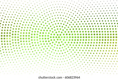 Light Green, Yellow vector modern geometrical circle abstract background. Dotted texture template. Geometric pattern in halftone style with gradient. 