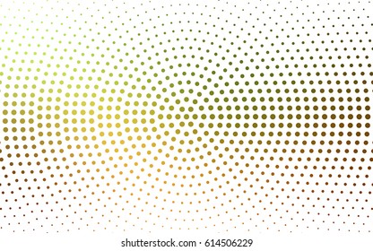 Light Green, Yellow vector modern geometrical circle abstract background. Dotted texture template. Geometric pattern in halftone style with gradient. 