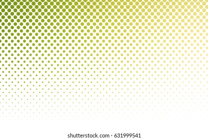 Light Green, Yellow vector modern geometrical circle abstract background. Dotted texture template. Geometric pattern in halftone style with gradient. 