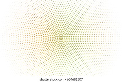 Light Green, Yellow vector modern geometrical circle abstract background. Dotted texture template. Geometric pattern in halftone style with gradient. 