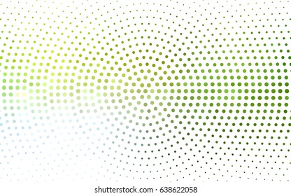 Light Green, Yellow vector modern geometrical circle abstract background. Dotted texture template. Geometric pattern in halftone style with gradient. 