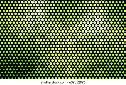 Light Green, Yellow vector modern geometrical circle abstract background. Dotted texture template. Geometric pattern in halftone style with gradient. 