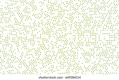 Light Green, Yellow vector modern geometrical circle abstract background. Dotted texture template. Geometric pattern in halftone style with gradient. 