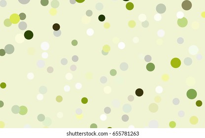 Light Green, Yellow vector modern geometrical circle abstract background. Dotted texture template. Geometric pattern in halftone style with gradient. 