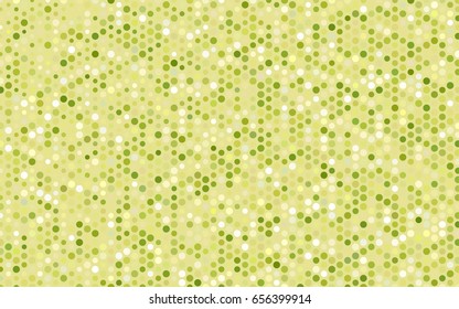 Light Green, Yellow vector modern geometrical circle abstract background. Dotted texture template. Geometric pattern in halftone style with gradient. 