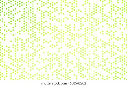 Light Green, Yellow vector modern geometrical circle abstract background. Dotted texture template. Geometric pattern in halftone style with gradient. 
