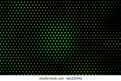 Light Green, Yellow vector modern geometrical circle abstract background. Dotted texture template. Geometric pattern in halftone style with gradient. 