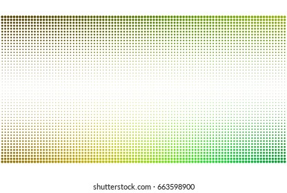 Light Green, Yellow vector modern geometrical circle abstract background. Dotted texture template. Geometric pattern in halftone style with gradient. 