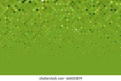Light Green, Yellow vector modern geometrical circle abstract background. Dotted texture template. Geometric pattern in halftone style with gradient. 