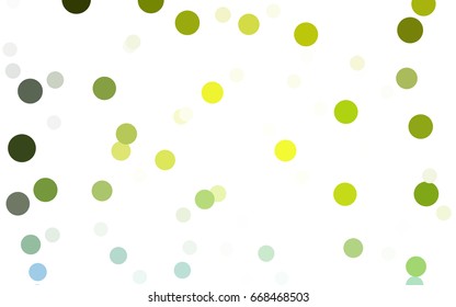 Light Green, Yellow vector modern geometrical circle abstract background. Dotted texture template. Geometric pattern in halftone style with gradient. 