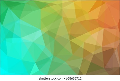 Light Green, Yellow vector modern geometrical abstract background. Texture, new background. Geometric background in Origami style with gradient. 