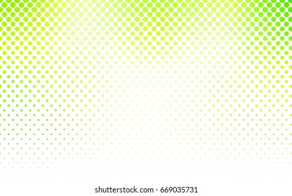 Light Green, Yellow vector modern geometrical circle abstract background. Dotted texture template. Geometric pattern in halftone style with gradient. 