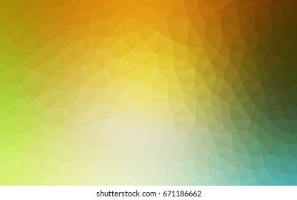 Light Green, Yellow vector modern geometrical abstract background. Texture, new background. Geometric background in Origami style with gradient. 