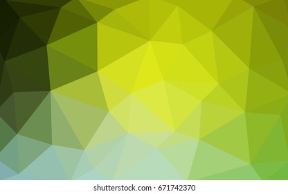 Light Green, Yellow vector modern geometrical abstract background. Texture, new background. Geometric background in Origami style with gradient. 
