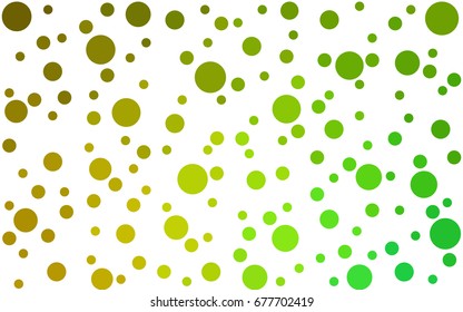 Light Green, Yellow vector modern geometrical circle abstract background. Dotted texture template. Geometric pattern in halftone style with gradient. 