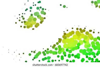 Light Green, Yellow vector modern geometrical circle abstract background. Dotted texture template. Geometric pattern in halftone style with gradient. 