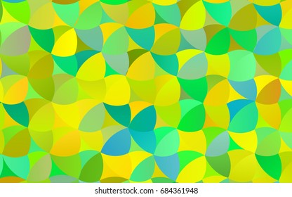 Light Green, Yellow vector modern geometrical circle abstract background. Dotted texture template. Geometric pattern in halftone style with gradient. 