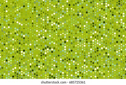 Light Green, Yellow vector modern geometrical circle abstract background. Dotted texture template. Geometric pattern in halftone style with gradient. 