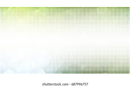 Light Green, Yellow vector modern geometrical circle abstract background. Dotted texture template. Geometric pattern in halftone style with gradient. 