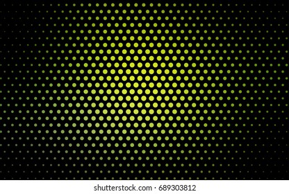 Light Green, Yellow vector modern geometrical circle abstract background. Dotted texture template. Geometric pattern in halftone style with gradient. 