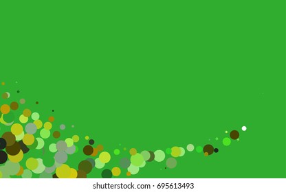 Light Green, Yellow vector modern geometrical circle abstract background. Dotted texture template. Geometric pattern in halftone style with gradient. 