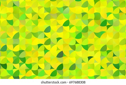 Light Green, Yellow vector modern geometrical circle abstract background. Dotted texture template. Geometric pattern in halftone style with gradient. 