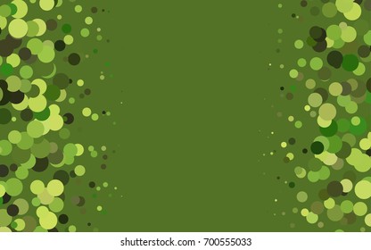 Light Green, Yellow vector modern geometrical circle abstract background. Dotted texture template. Geometric pattern in halftone style with gradient. 