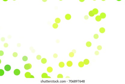 Light Green, Yellow vector modern geometrical circle abstract background. Dotted texture template. Geometric pattern in halftone style with gradient. 