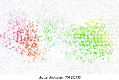 Light Green, Yellow vector modern geometrical background. Abstract template. Geometric pattern in square style with gradient.