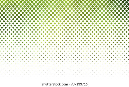 Light Green, Yellow vector modern geometrical circle abstract background. Dotted texture template. Geometric pattern in halftone style with gradient. 