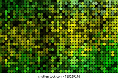 Light Green, Yellow vector modern geometrical circle abstract background. Dotted texture template. Geometric pattern in halftone style with gradient. 