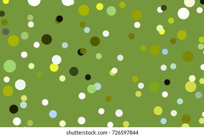 Light Green, Yellow vector modern geometrical circle abstract background. Dotted texture template. Geometric pattern in halftone style with gradient. 