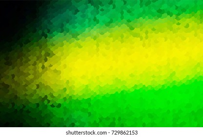 Light Green, Yellow vector modern geometrical circle abstract background. Dotted texture template. Geometric pattern in halftone style with gradient. 