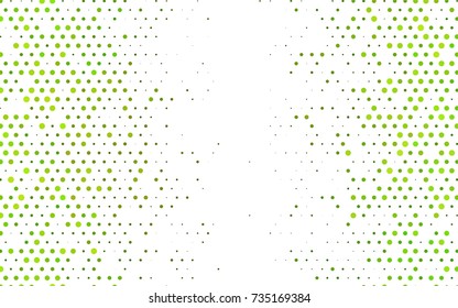 Light Green, Yellow vector modern geometrical circle abstract background. Dotted texture template. Geometric pattern in halftone style with gradient. 