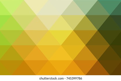 Light Green, Yellow vector modern geometrical abstract background. Texture, new background. Geometric background in Origami style with gradient. 