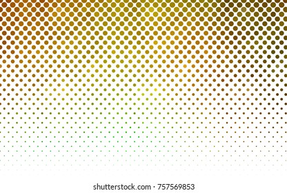 Light Green, Yellow vector modern geometrical circle abstract background. Dotted texture template. Geometric pattern in halftone style with gradient. 