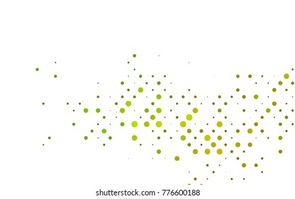 Light Green, Yellow vector modern geometrical circle abstract background. Dotted texture template. Geometric pattern in halftone style with gradient. 