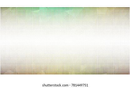 Light Green, Yellow vector modern geometrical circle abstract background. Dotted texture template. Geometric pattern in halftone style with gradient. 
