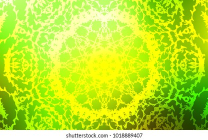 Light Green, Yellow vector natural abstract pattern. Doodles created by child on blurred abstract background with gradient. The pattern can be used for wallpapers and coloring books.