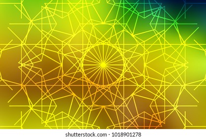 Light Green, Yellow vector natural elegant artwork. Decorative shining childish illustration with doodles on abstract template. The textured pattern can be used for website.