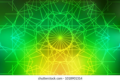 Light Green, Yellow vector natural elegant pattern. Doodle illustration made by child in Origami style with gradient. Brand-new style for your business design.
