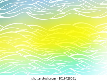 Light Green, Yellow vector natural abstract pattern. Colorful abstract illustration with lines in Asian style. The pattern can be used for heads of websites and designs.