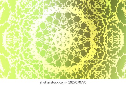 Light Green, Yellow vector natural abstract pattern. Doodles created by child on blurred abstract background with gradient. The best blurred design for your business.