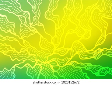 Light Green, Yellow vector natural elegant background. Shining colored illustration with doodles in Zen tangle style. The template can be used as a background for cell phones.